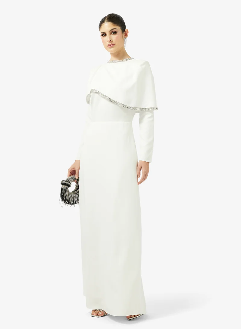 Namshi x  Cocktail Dress With Embellished Cape for Women | Best Price UAE